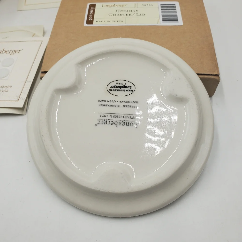 Longaberger Pottery Holiday pint crock with lid - Picture 5 of 6